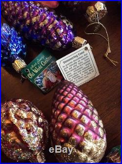 Glass Pine Cone Christmas Tree Ornaments LOT Of 40+