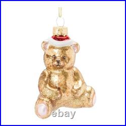 Glass Teddy Bear Ornament (Set of 12)