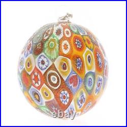 GlassOfVenice Murano Glass Christmas Ornament Gold Millefiori