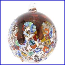 GlassOfVenice Murano Glass Venetian Mosaic Christmas Ornament Red