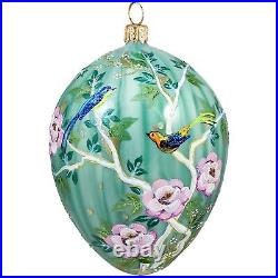 Glitterazzi Chinoserie Jeweled Egg Polish Glass Christmas Tree Ornament Birds