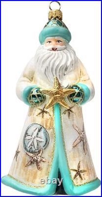 Glitterazzi Nautical Santa Polish Glass Christmas Ornament Santa Decoration Glitterazzi Nautical Santa Polish Glass Christmas Ornament Santa Decoration