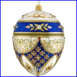 Glitterazzi Regal Jeweled Egg Polish Glass Christmas Tree Ornament Royal Poland