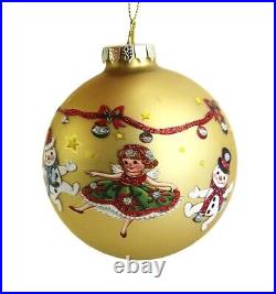 Goodwill Belgium Santa Gold Ball Glass Christmas Ornament New Quality No Box