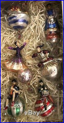 Gorgeous Pottery Barn 12 days of Christmas Mercury Glass Ornaments NIB