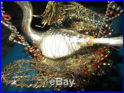 Gorgeous delicate antique Christmas tree ornament -nesting Swan Glass- Gablonz