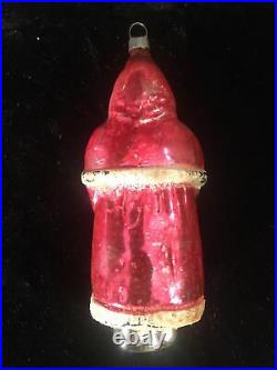 HTF Antique 4 Weihnachtsman Father Christmas with Bag Germany Glass Tree Ornament