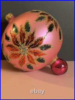 HTF Christopher Radko WINTER STAR BLOSSOM Poinsettia PINK Ball Ornament 96-284-0 HTF Christopher Radko WINTER STAR BLOSSOM Poinsettia PINK Ball Ornament 96-284-0