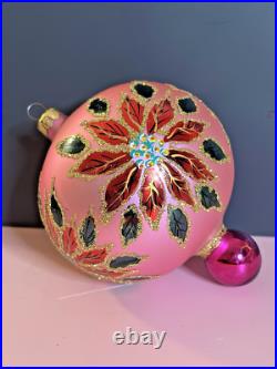 HTF Christopher Radko WINTER STAR BLOSSOM Poinsettia PINK Ball Ornament 96-284-0 HTF Christopher Radko WINTER STAR BLOSSOM Poinsettia PINK Ball Ornament 96-284-0