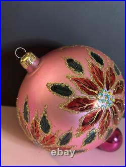 HTF Christopher Radko WINTER STAR BLOSSOM Poinsettia PINK Ball Ornament 96-284-0 HTF Christopher Radko WINTER STAR BLOSSOM Poinsettia PINK Ball Ornament 96-284-0
