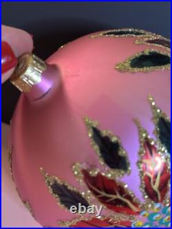 HTF Christopher Radko WINTER STAR BLOSSOM Poinsettia PINK Ball Ornament 96-284-0 HTF Christopher Radko WINTER STAR BLOSSOM Poinsettia PINK Ball Ornament 96-284-0