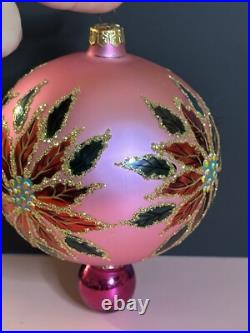 HTF Christopher Radko WINTER STAR BLOSSOM Poinsettia PINK Ball Ornament 96-284-0 HTF Christopher Radko WINTER STAR BLOSSOM Poinsettia PINK Ball Ornament 96-284-0