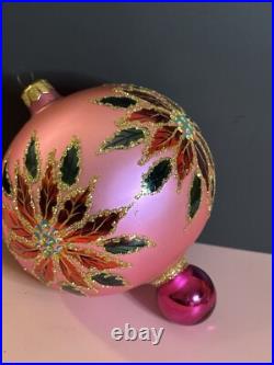 HTF Christopher Radko WINTER STAR BLOSSOM Poinsettia PINK Ball Ornament 96-284-0 HTF Christopher Radko WINTER STAR BLOSSOM Poinsettia PINK Ball Ornament 96-284-0