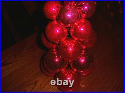 HTF RARE RETRO VTG PINK RED SHINY BRITE CLUSTER TableTopTree XMAS Ornament Decor