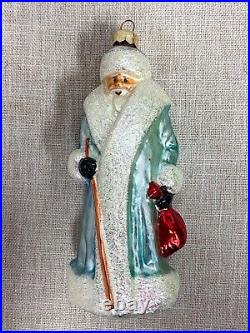 HTF Radko 1995 BLUE VELVET Russian-St. Petersburg-Siberian Santa, #91-112-3