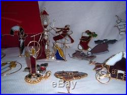 HUGE LOT 22 Tiffany Stained GLASS Christmas ORNAMENTS and Figures Heirloom