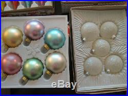 HUGE LOT 75 Vtg Christmas Ornaments Glass Indent Teardrops Shiny Brite Glitter
