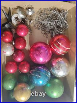 HUGE VTG 1950s Glass Christmas Ornaments Shiny Brite Poland W. Germany USA 100+