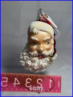 HUGE VTG Christopher Radko Glass Christmas SANTA Ornament KRINGLE BELLS 00-116-0