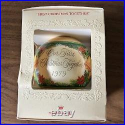 Hallmark 1979 Our First Christmas Together Glass Ball Ornament Free Shipping