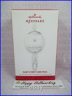 Hallmark 2013 Baby's First Christmas Ornament RARE Glass Rattle