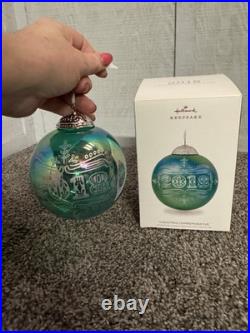 Hallmark 2018 Dated Christmas Commemorative Glass Ball Ornament in Box