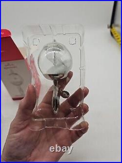 Hallmark Baby's First Christmas Baby Rattle 2013 HTF Glass & Metal Ornament New