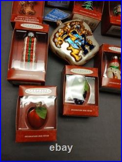 Hallmark Keepsake Collection Lot of 40 Ornaments 1990's With Boxes Blown Glass