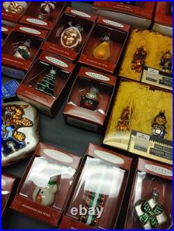 Hallmark Keepsake Collection Lot of 40 Ornaments 1990's With Boxes Blown Glass