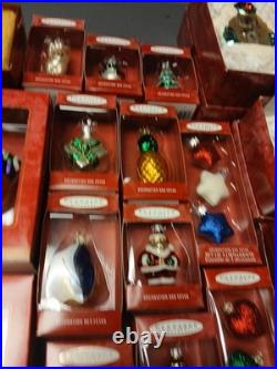 Hallmark Keepsake Collection Lot of 40 Ornaments 1990's With Boxes Blown Glass