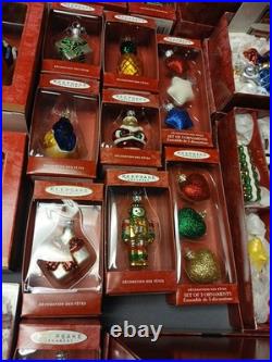 Hallmark Keepsake Collection Lot of 40 Ornaments 1990's With Boxes Blown Glass
