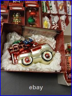 Hallmark Keepsake Collection Lot of 40 Ornaments 1990's With Boxes Blown Glass