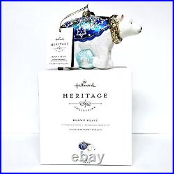 Hallmark Snowflake Bear Blown Glass Christmas Ornament Heritage Collection HTF