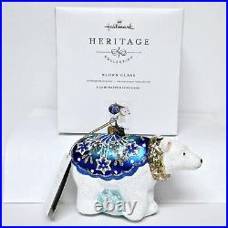 Hallmark Snowflake Bear Blown Glass Christmas Ornament Heritage Collection HTF