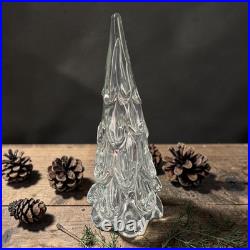 Hand Blown Italy Art Glass Clear Christmas Tree 12'' High