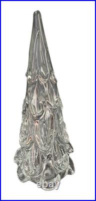 Hand Blown Italy Art Glass Clear Christmas Tree 12'' High