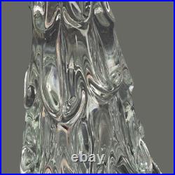 Hand Blown Italy Art Glass Clear Christmas Tree 12'' High