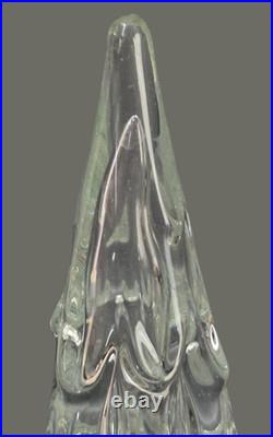 Hand Blown Italy Art Glass Clear Christmas Tree 12'' High