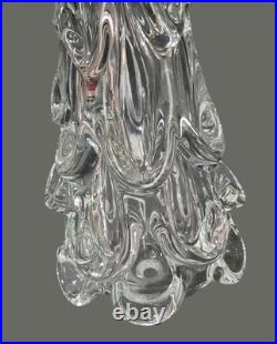 Hand Blown Italy Art Glass Clear Christmas Tree 12'' High