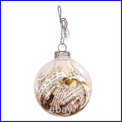 Handmade Antique Rescued Bible Glass Globe Christmas Ornament 5 Pack