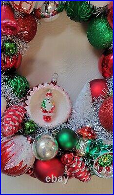 Handmade Christmas Vintage Ornament Wreath