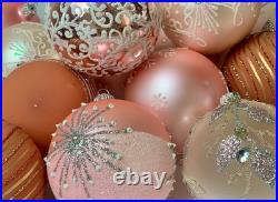 Handmade Glass Christmas Balls Set of 20 Ornaments Holiday Decoration