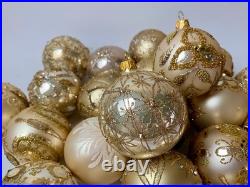 Handmade Gold Glass Ornaments Collection of 10 Elegant Christmas Balls