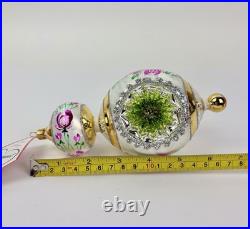 Heartfully Yours Chantilly Lace Pink Reflector Drop 6.5 Christmas Floral Radko