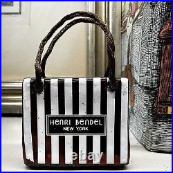 Henri Bendel Centennial Stripe Hat Box Glass Christmas Ornament 2.25