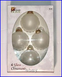 Huge Lot/195 VTG Silver White Clear Glass Mica Christmas Ornament Multi Sizes