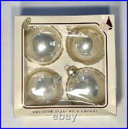 Huge Lot/195 VTG Silver White Clear Glass Mica Christmas Ornament Multi Sizes