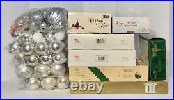 Huge Lot/195 VTG Silver White Clear Glass Mica Christmas Ornament Multi Sizes