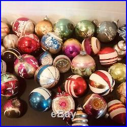 Huge Lot Assortment Of Vintage Mercury Glass Christmas Ornaments Collectible