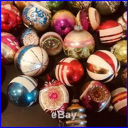 Huge Lot Assortment Of Vintage Mercury Glass Christmas Ornaments Collectible